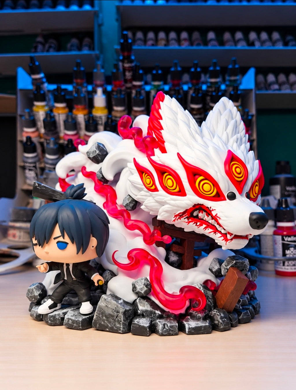 Aky Hayajawa & Kon Chainsaw man custom anime figure collectible