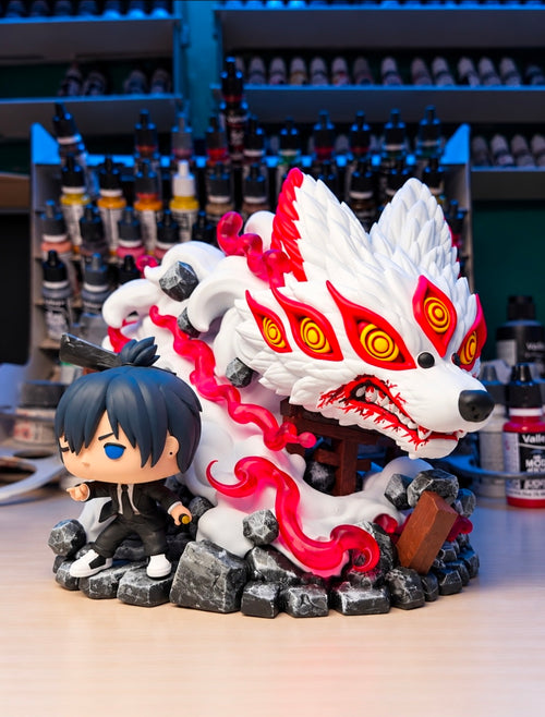 Aky Hayajawa & Kon Chainsaw man custom anime figure collectible