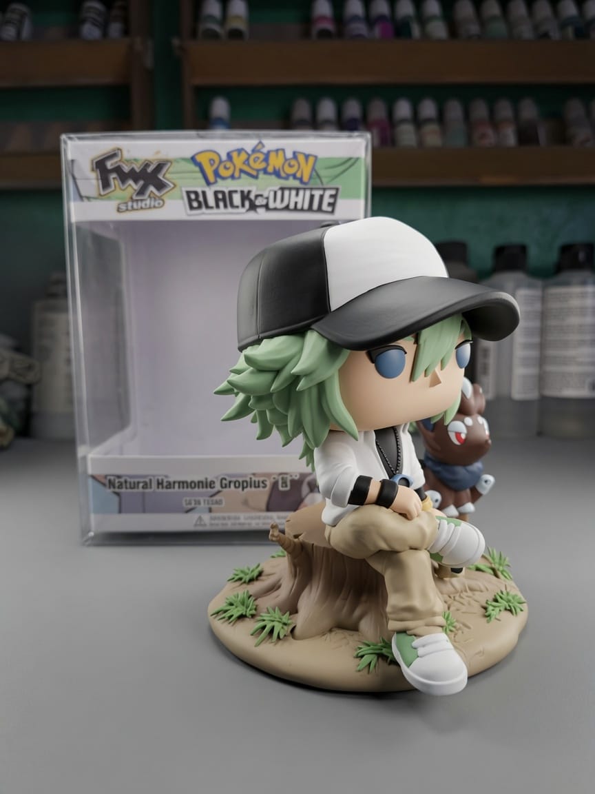Custom N and Zorua Pokemon Black And White Funko Pop Figure – Handmade Anime Collectible
