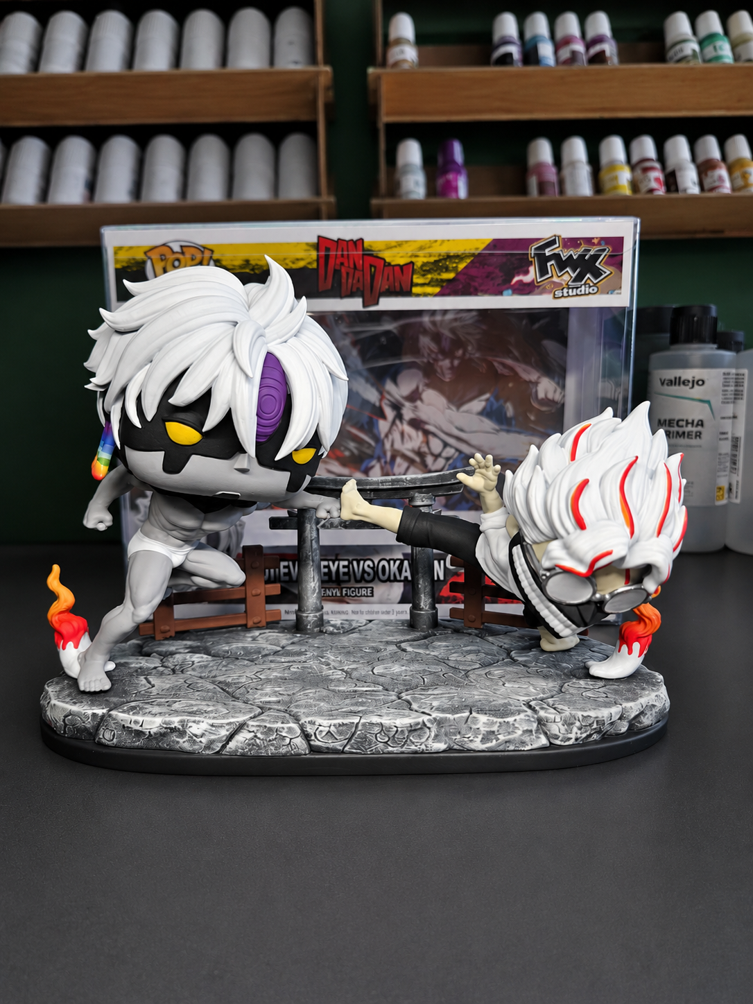 Jiji Evil eye VS Okarun dandadan custom pop anime collectible