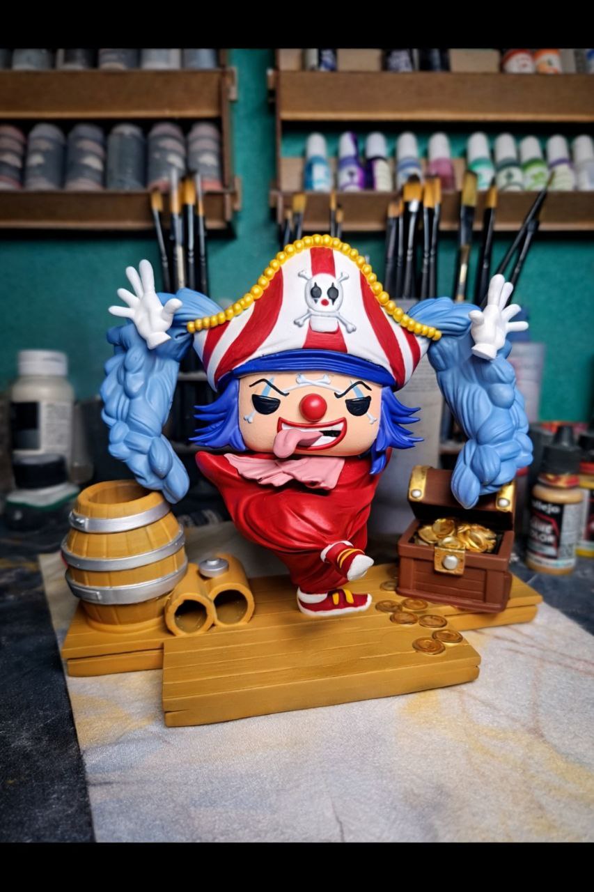 Custom Buggy The Clown One piece Funko Pop Figure – Handmade Anime Collectible