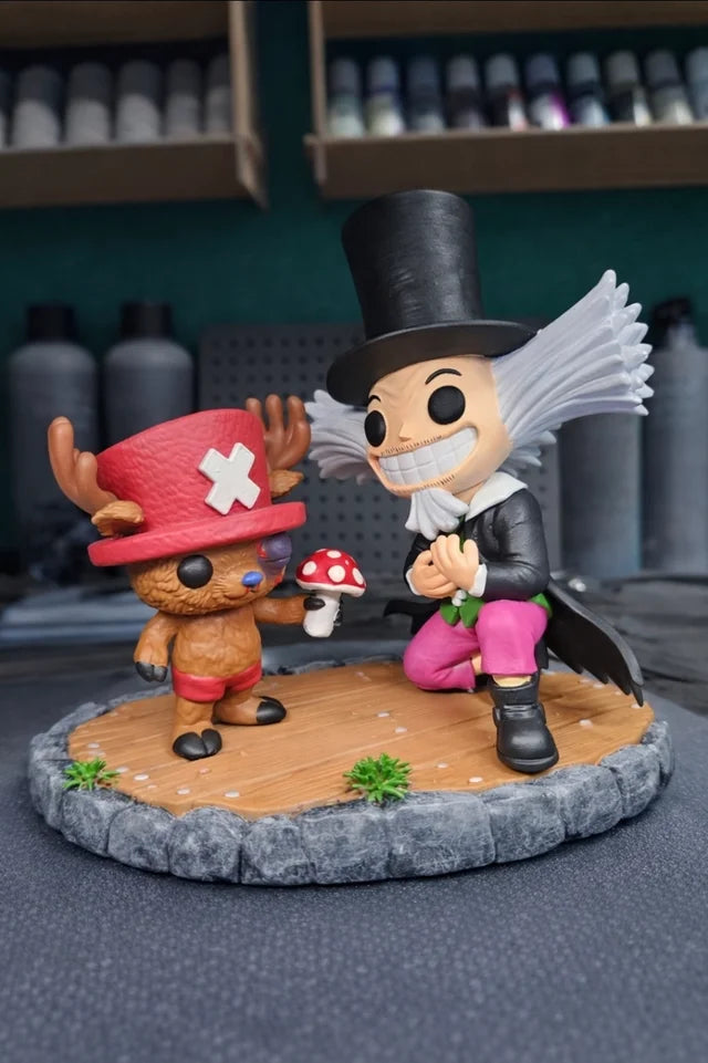 Chopper and dr hiriluk one piece custom funko pop