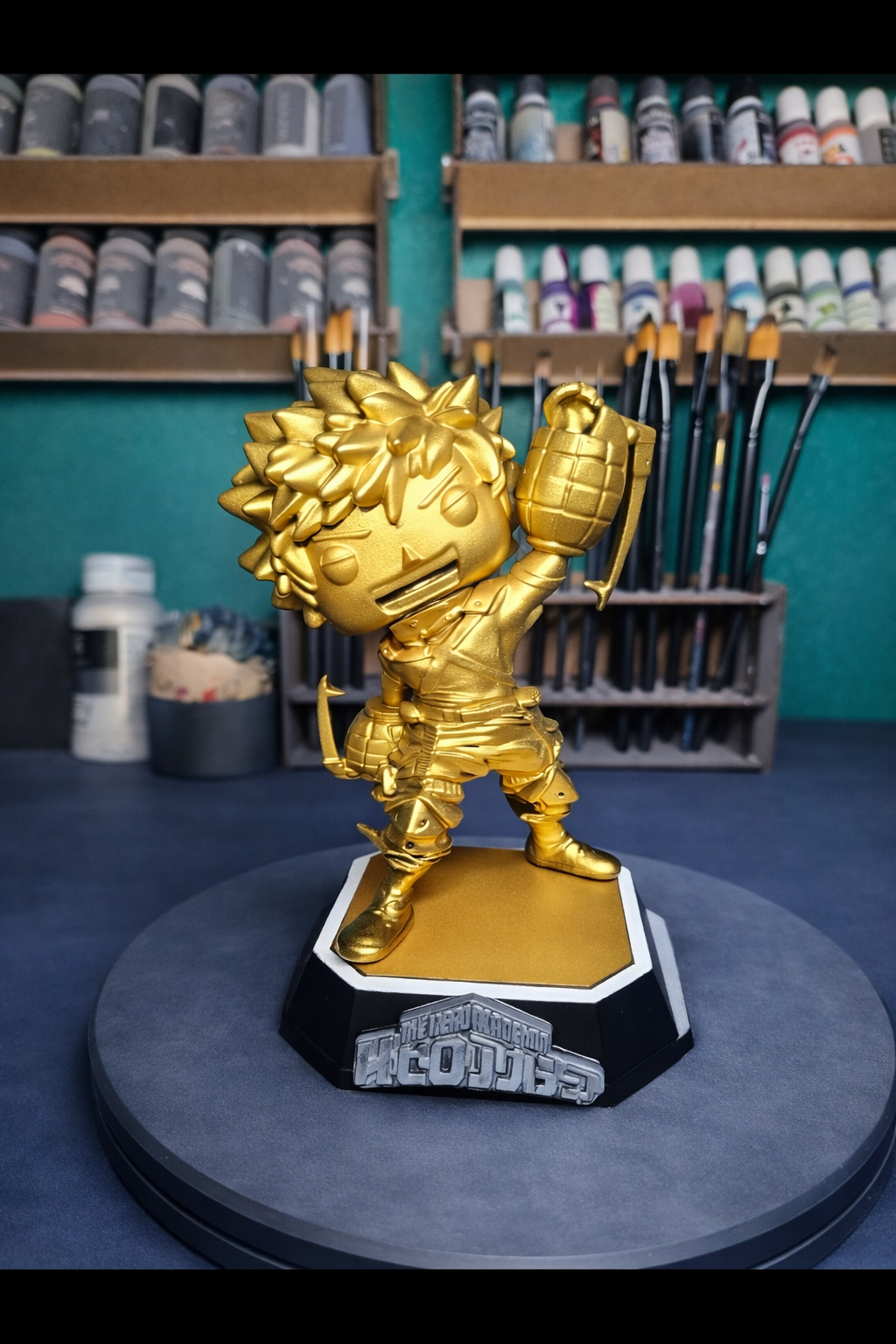 Bakugo gold statue my hero academia