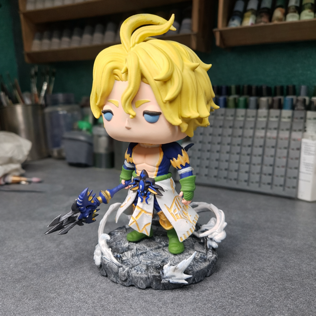 Custom Poseidon Record Of Ragnarok Funko Pop Figure – Handmade Anime Collectible