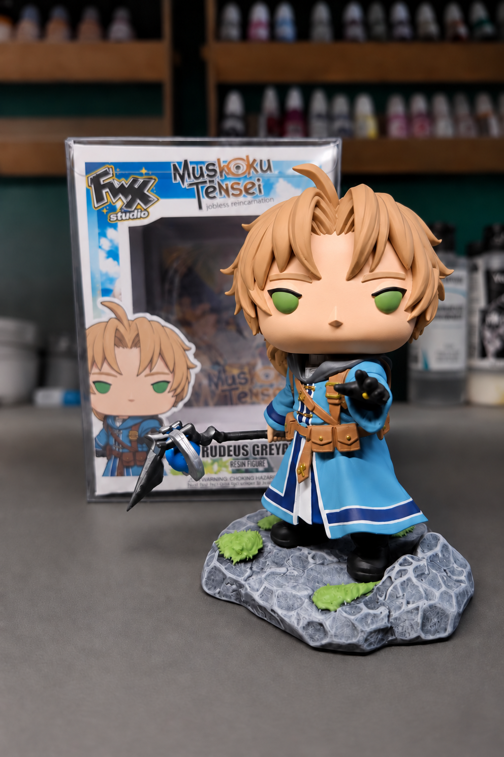 Custom Rudeus Greyrat Mushoku Tensei Funko Pop Figure – Handmade Anime Collectible