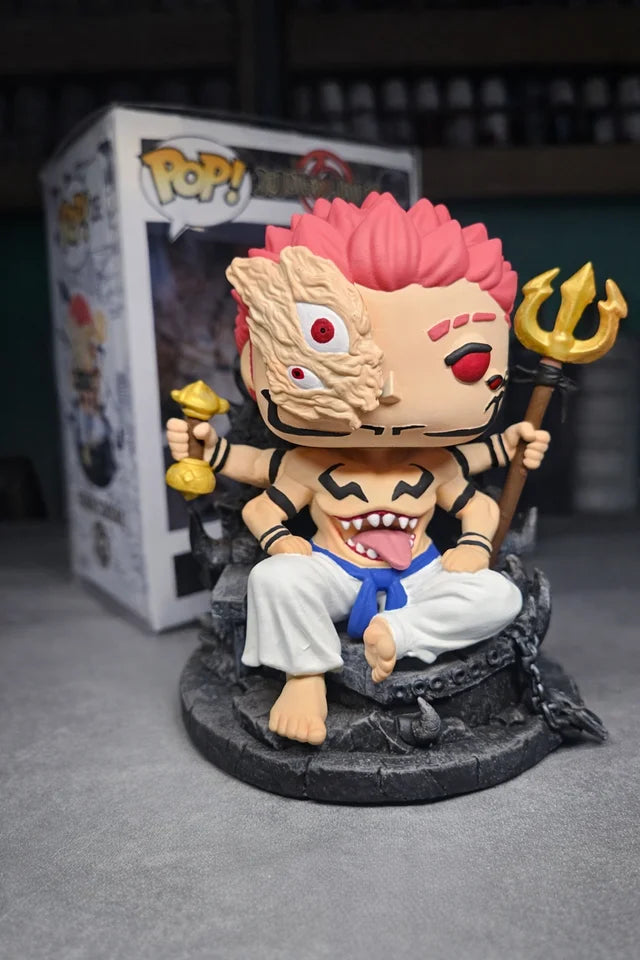 Custom Ryomen Sukuna Jujutsu Kaisen Funko Pop Figure – Handmade Anime Collectible