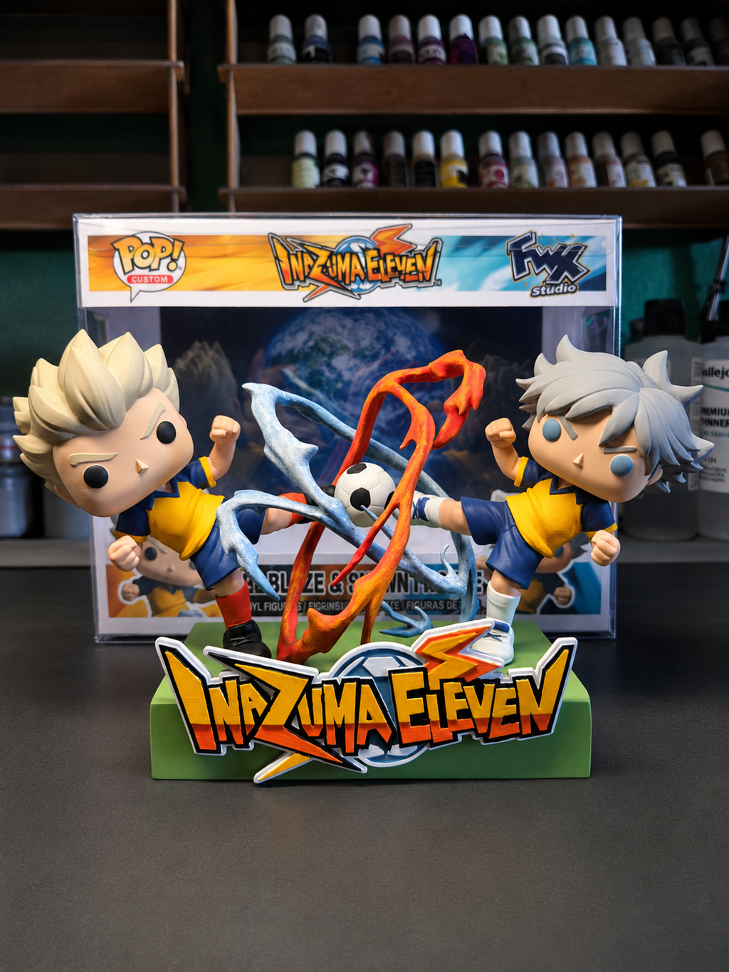 Custom Shawn frost and Axel Blaze Inazuma Eleven Funko Pop Figure – Handmade Anime Collectible