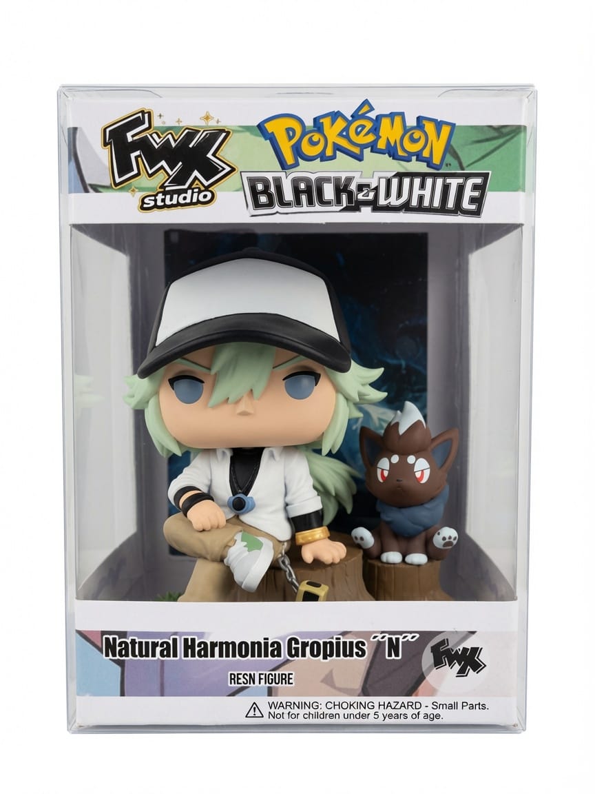 Custom N and Zorua Pokemon Black And White Funko Pop Figure – Handmade Anime Collectible