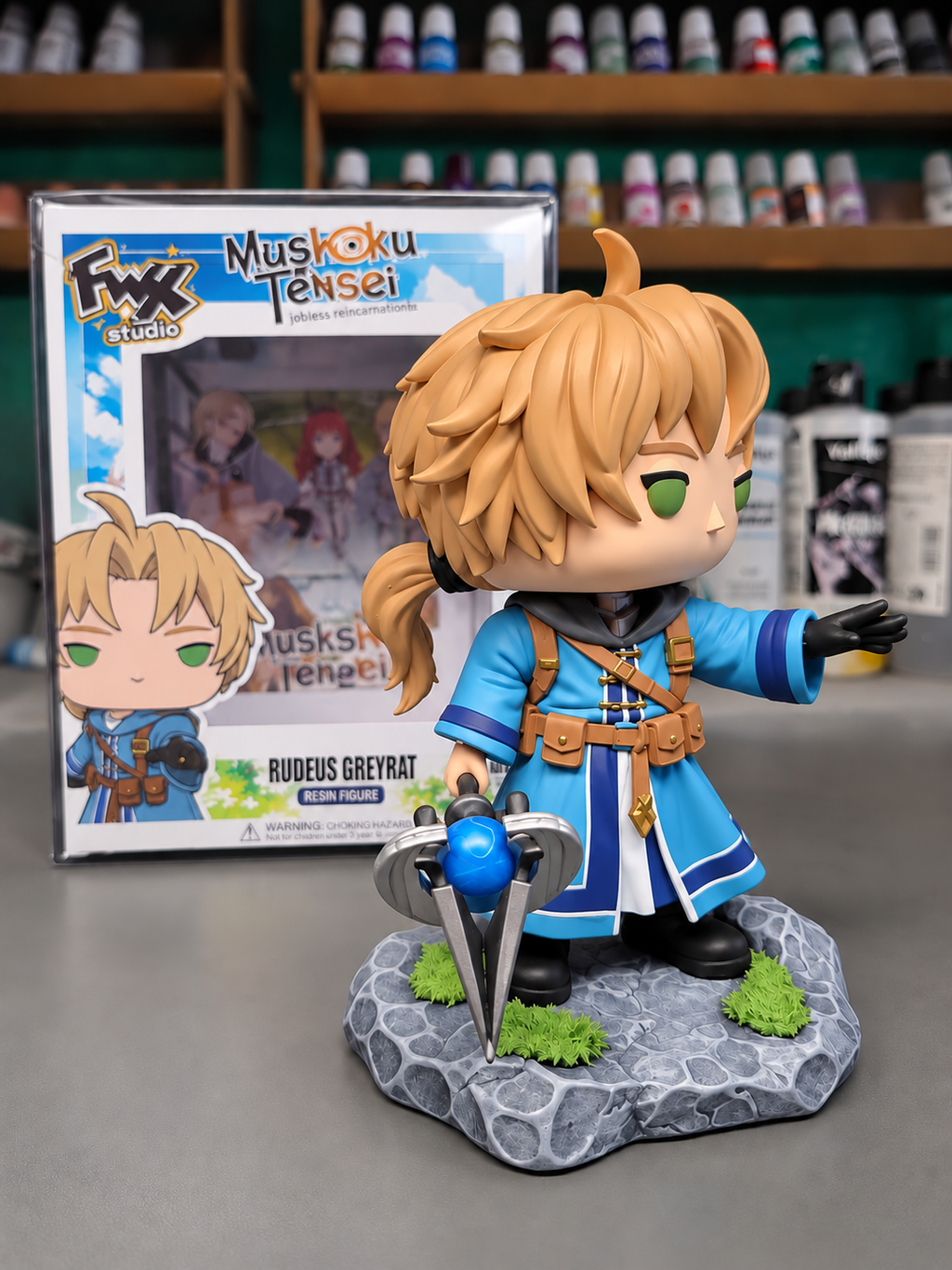 Custom Rudeus Greyrat Mushoku Tensei Funko Pop Figure – Handmade Anime Collectible