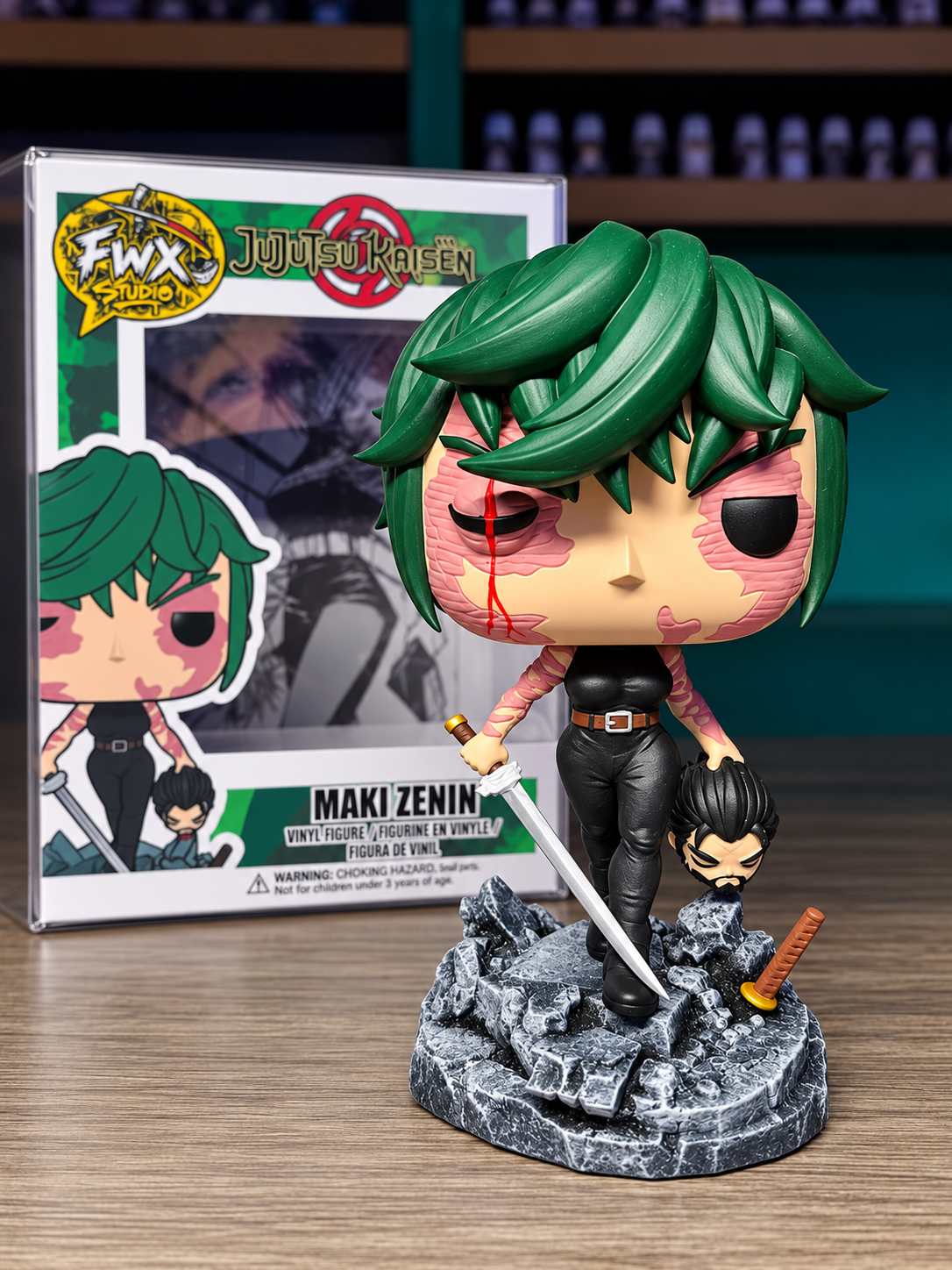 Custom Maki Zenin Jujutsu Kaisen Funko Pop Figure – Handmade Anime Collectible