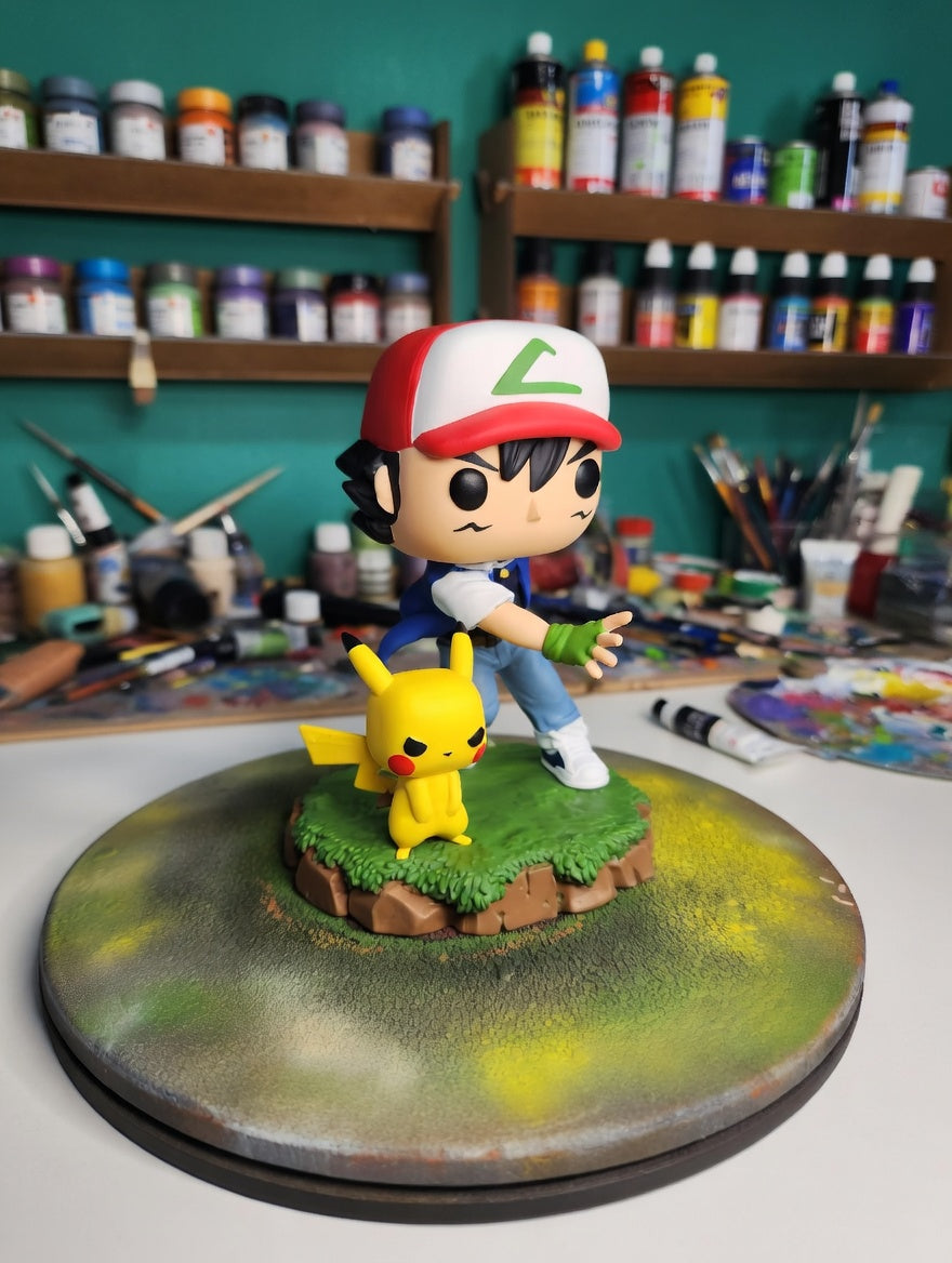 Ash ketchum pikachu pokemon custom funko pop