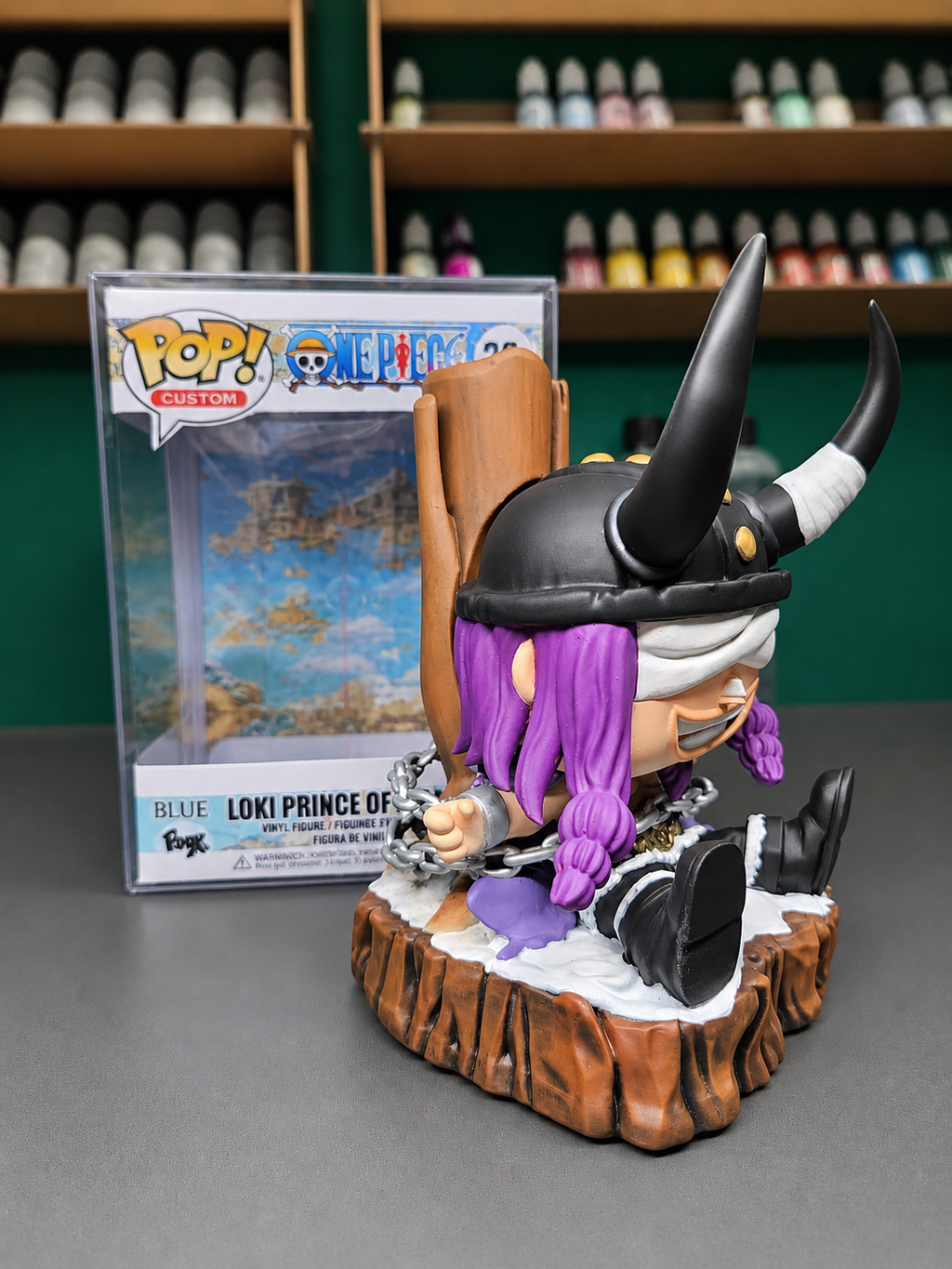 Custom Loki Elbaph One Piece Funko Pop Figure – Handmade Anime Collectible