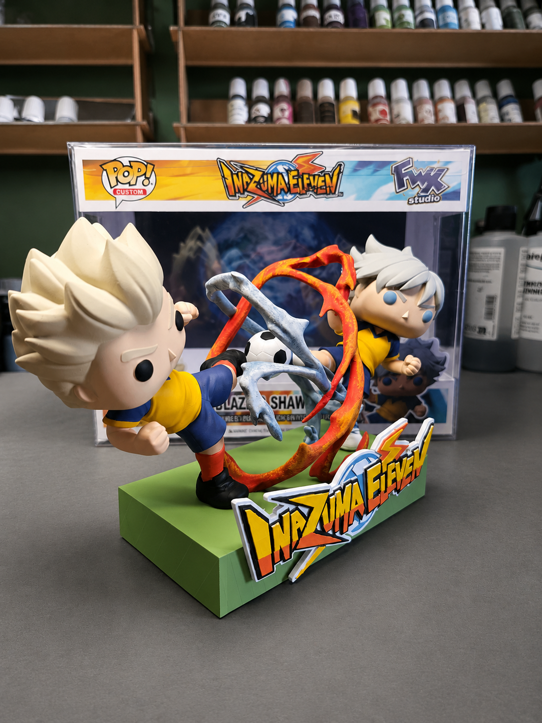 Custom Shawn frost and Axel Blaze Inazuma Eleven Funko Pop Figure – Handmade Anime Collectible