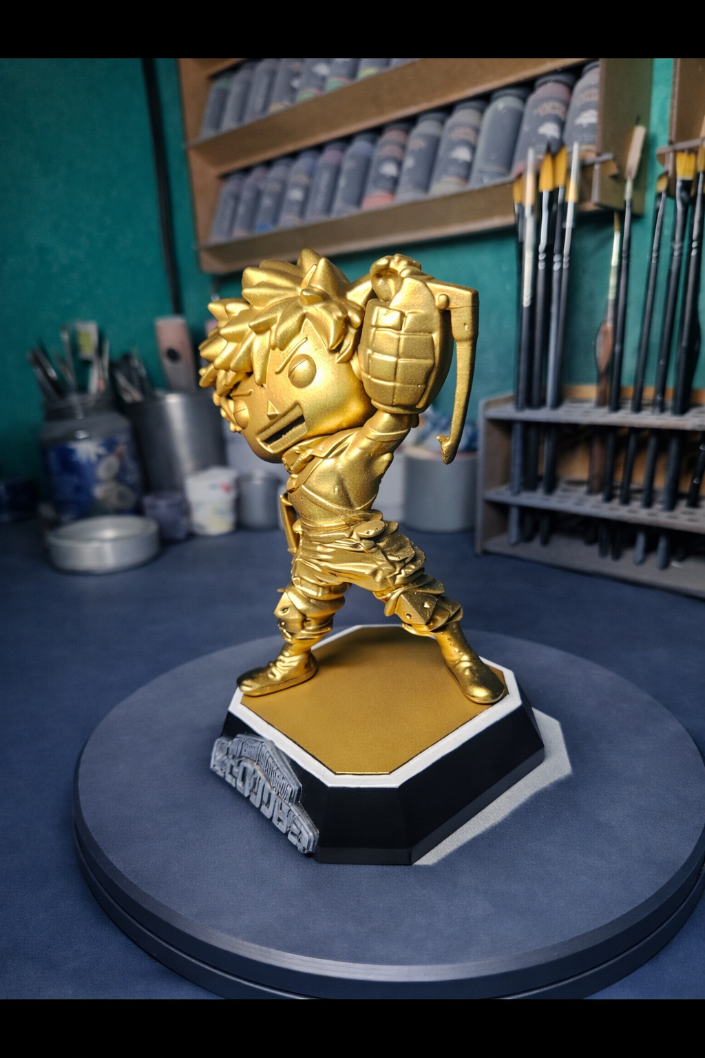 Bakugo gold statue my hero academia