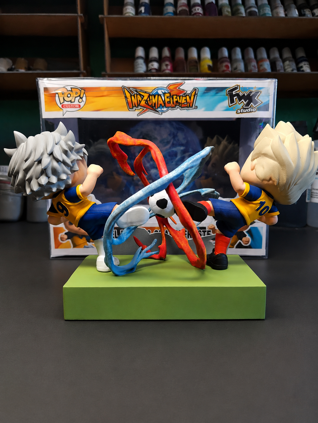 Custom Shawn frost and Axel Blaze Inazuma Eleven Funko Pop Figure – Handmade Anime Collectible