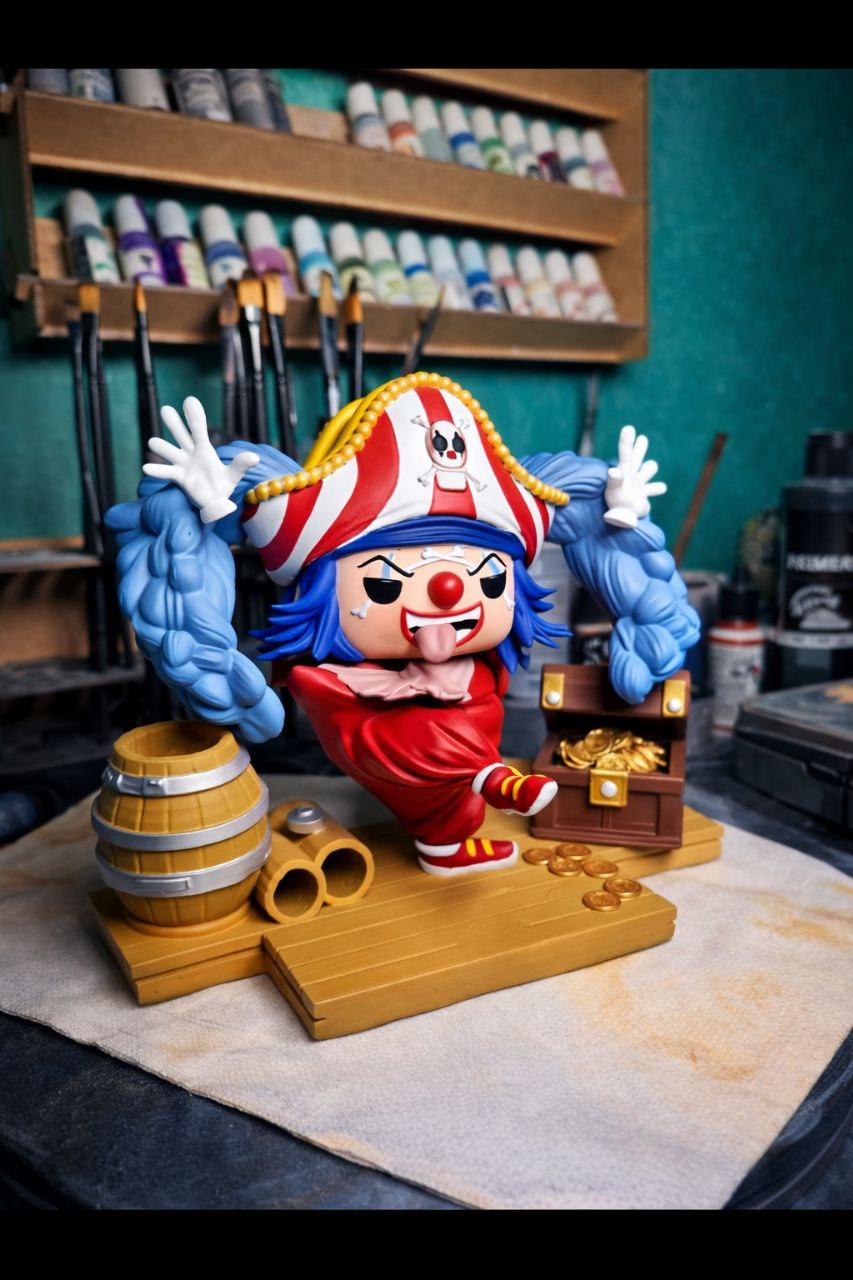 Custom Buggy The Clown One piece Funko Pop Figure – Handmade Anime Collectible