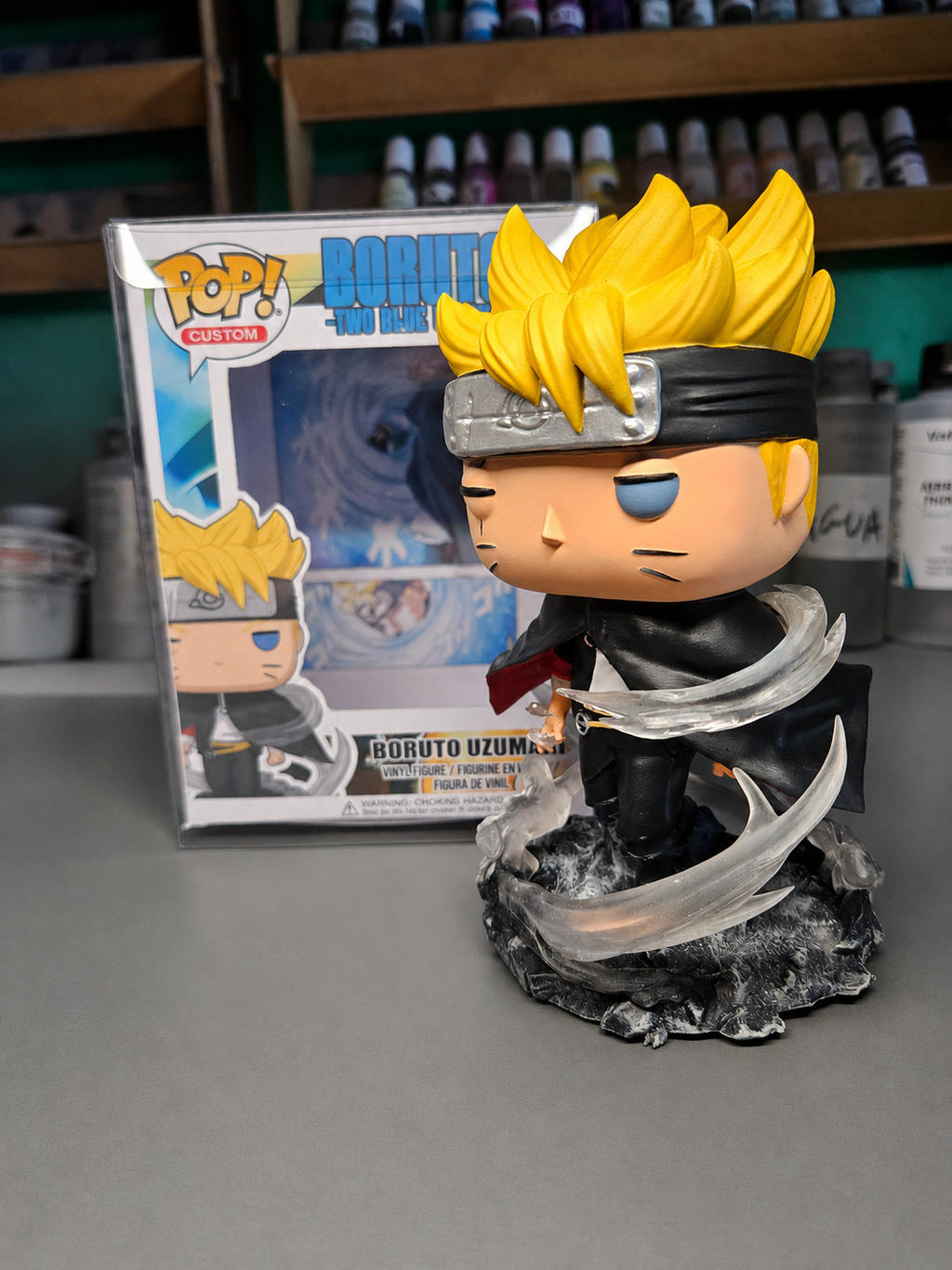 Boruto Rasengan Uzuhiko Two Blue vortex - custom funko pop Anime Collectible