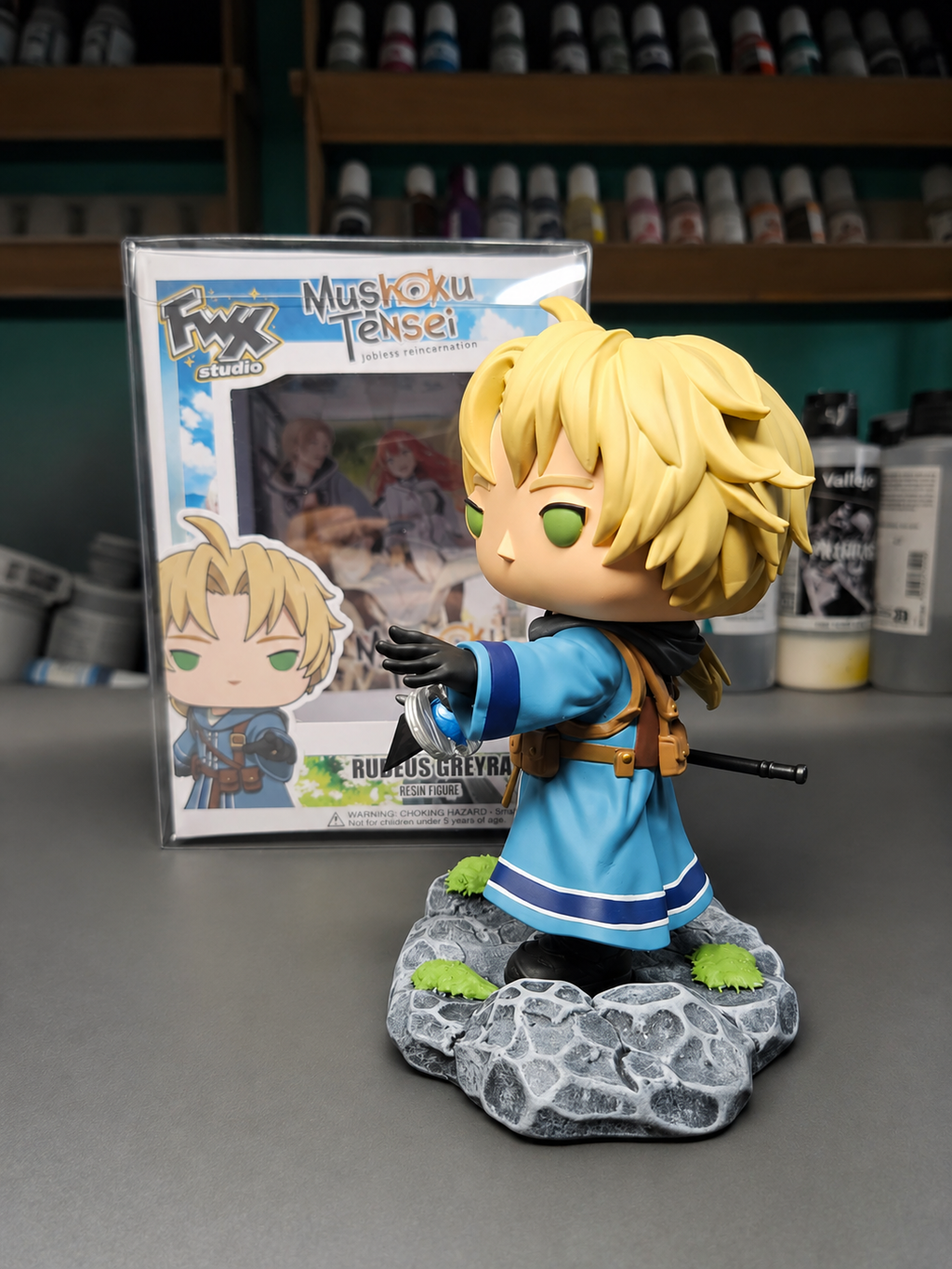 Custom Rudeus Greyrat Mushoku Tensei Funko Pop Figure – Handmade Anime Collectible
