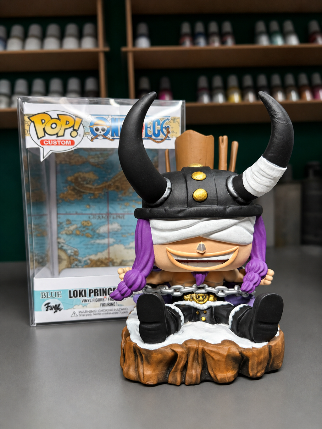 Custom Loki Elbaph One Piece Funko Pop Figure – Handmade Anime Collectible