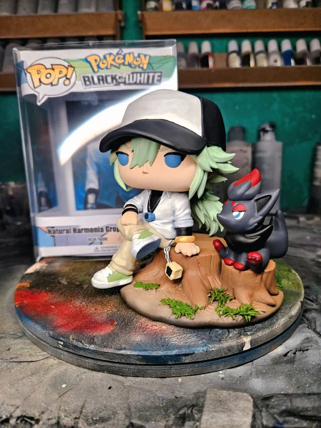 Custom N and Zorua Pokemon Black And White Funko Pop Figure – Handmade Anime Collectible