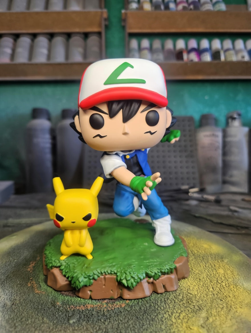 Ash ketchum pikachu pokemon custom funko pop