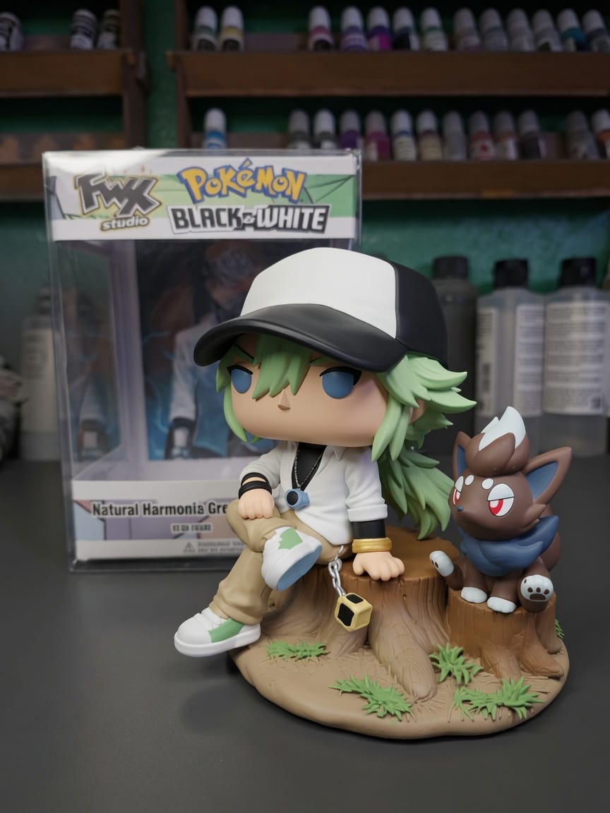 Custom N and Zorua Pokemon Black And White Funko Pop Figure – Handmade Anime Collectible