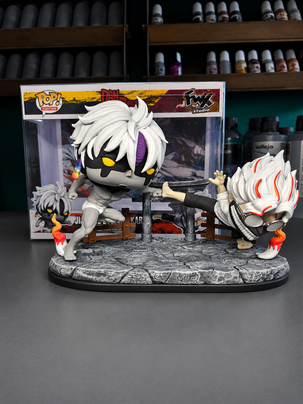 Jiji Evil eye VS Okarun dandadan custom pop anime collectible