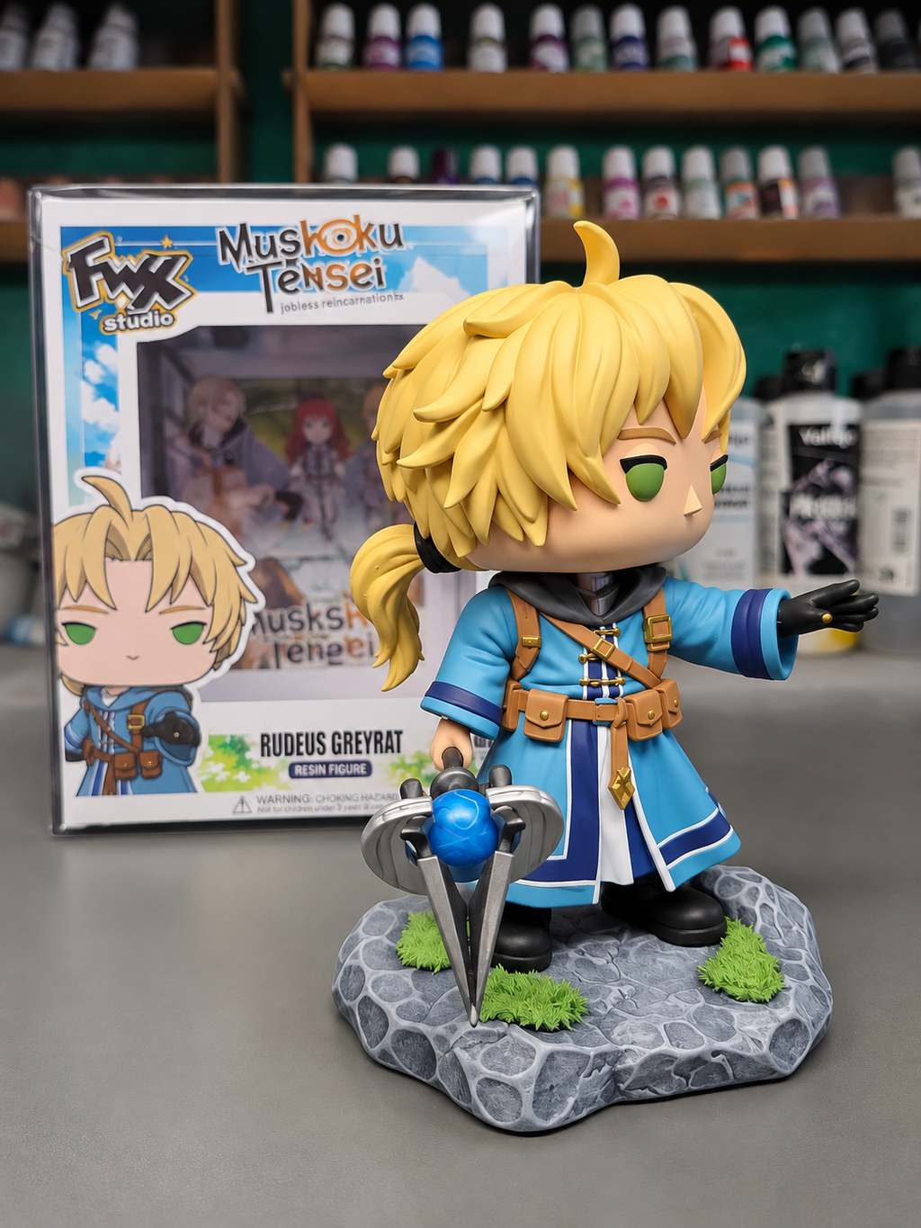 Custom Rudeus Greyrat Mushoku Tensei Funko Pop Figure – Handmade Anime Collectible