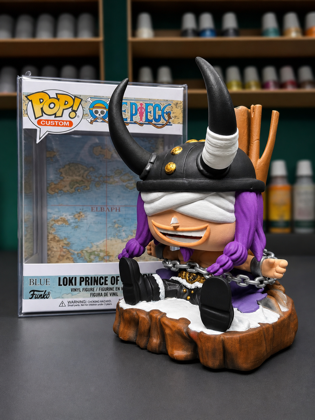 Custom Loki Elbaph One Piece Funko Pop Figure – Handmade Anime Collectible