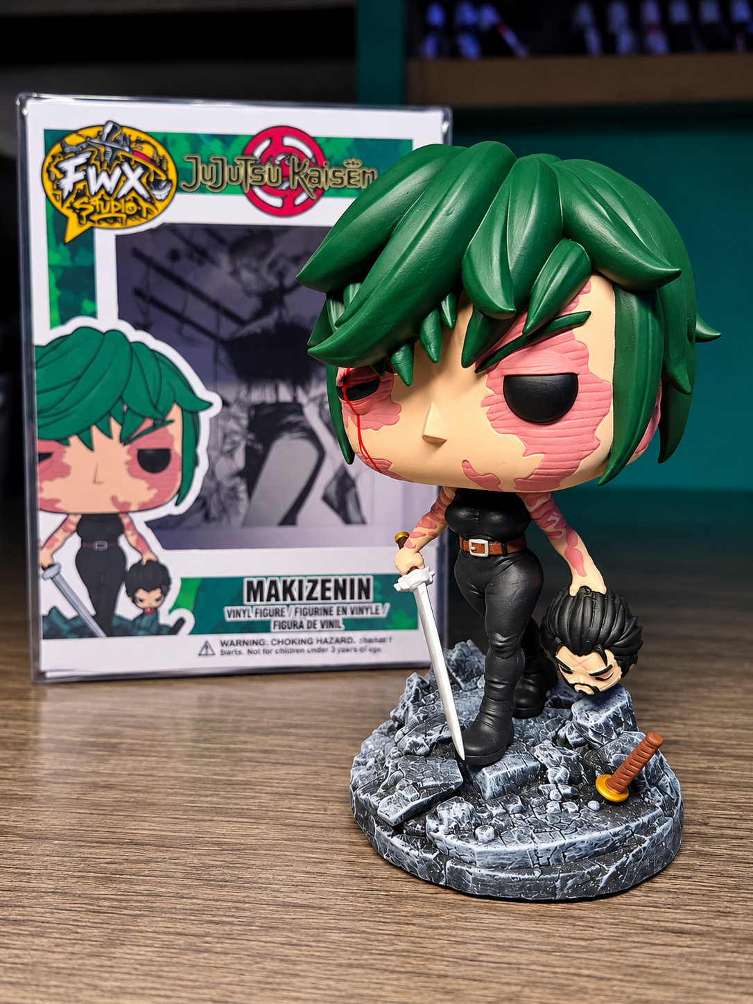 Custom Maki Zenin Jujutsu Kaisen Funko Pop Figure – Handmade Anime Collectible