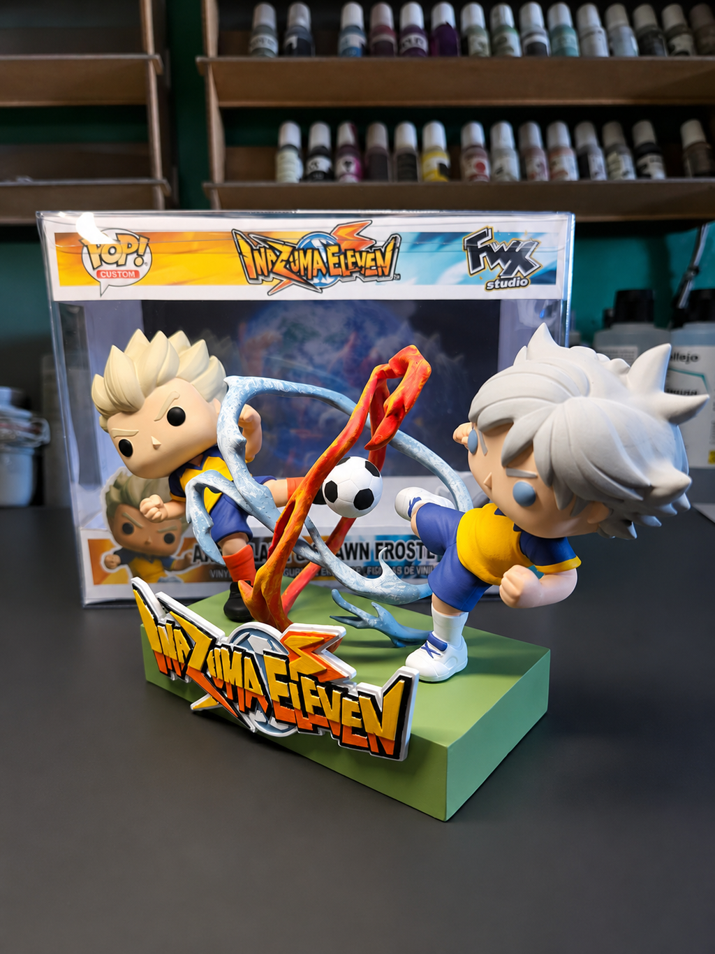 Custom Shawn frost and Axel Blaze Inazuma Eleven Funko Pop Figure – Handmade Anime Collectible