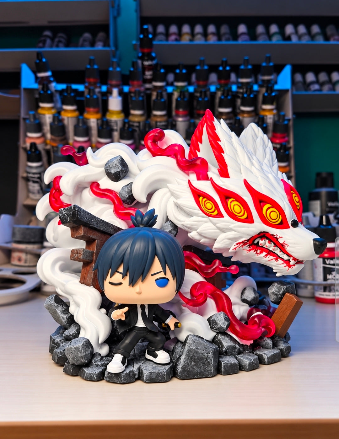 Aky Hayajawa & Kon Chainsaw man custom anime figure collectible