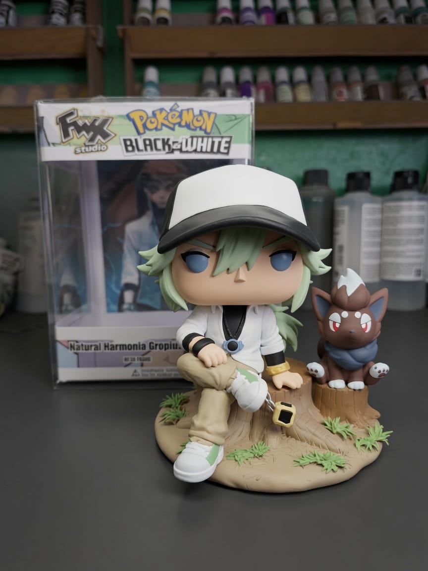 Custom N and Zorua Pokemon Black And White Funko Pop Figure – Handmade Anime Collectible