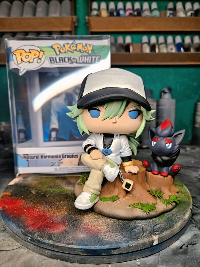 Custom N and Zorua Pokemon Black And White Funko Pop Figure – Handmade Anime Collectible